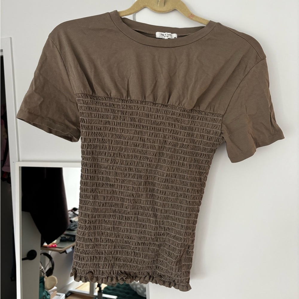 rag & bone Taupe Short Sleeve Tee